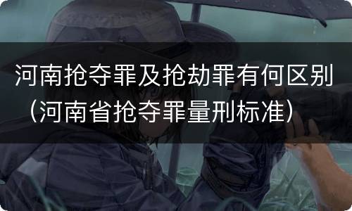 河南抢夺罪及抢劫罪有何区别（河南省抢夺罪量刑标准）
