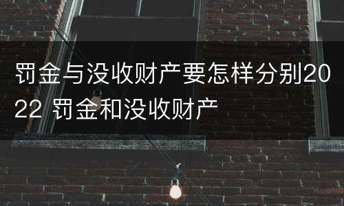 罚金与没收财产要怎样分别2022 罚金和没收财产