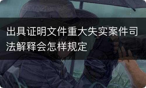 出具证明文件重大失实案件司法解释会怎样规定