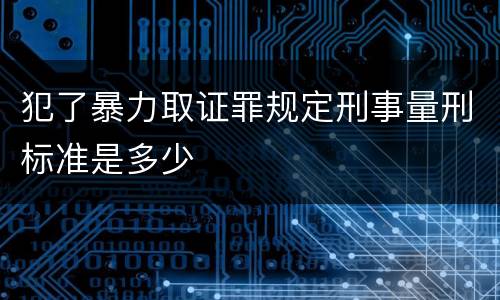 犯了暴力取证罪规定刑事量刑标准是多少
