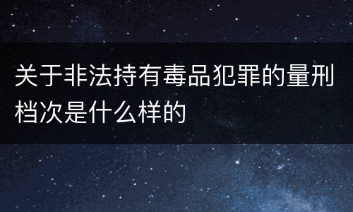 关于非法持有毒品犯罪的量刑档次是什么样的