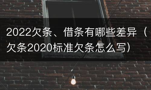 2022欠条、借条有哪些差异（欠条2020标准欠条怎么写）