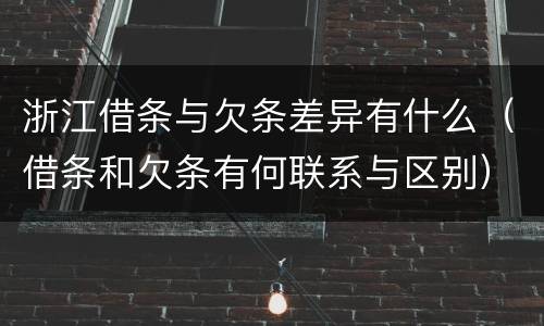 浙江借条与欠条差异有什么（借条和欠条有何联系与区别）