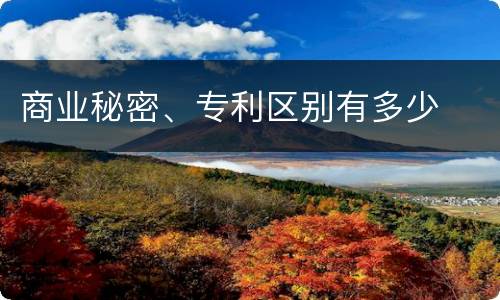 商业秘密、专利区别有多少