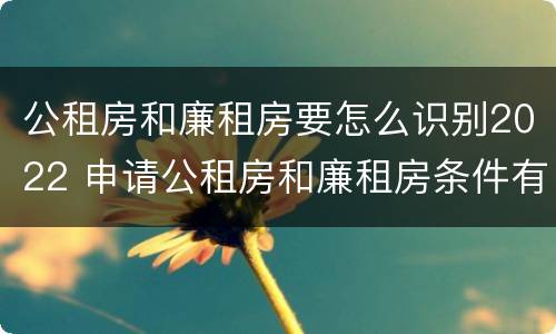 公租房和廉租房要怎么识别2022 申请公租房和廉租房条件有什么区别吗