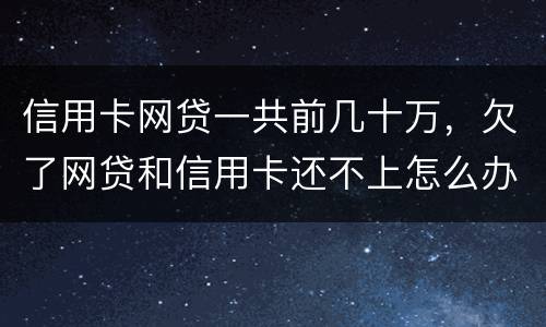 信用卡网贷一共前几十万，欠了网贷和信用卡还不上怎么办