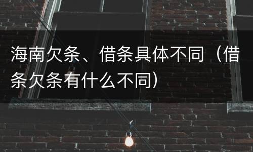 海南欠条、借条具体不同（借条欠条有什么不同）