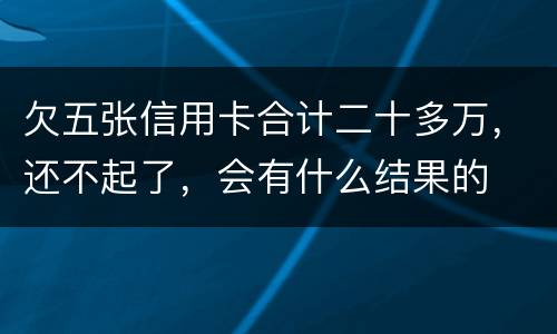 欠五张信用卡合计二十多万，还不起了，会有什么结果的