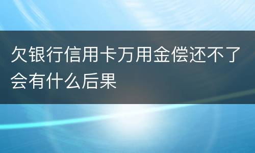 欠银行信用卡万用金偿还不了会有什么后果