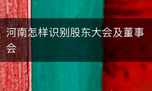河南怎样识别股东大会及董事会