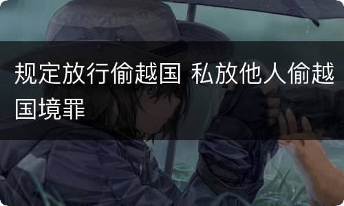 规定放行偷越国 私放他人偷越国境罪