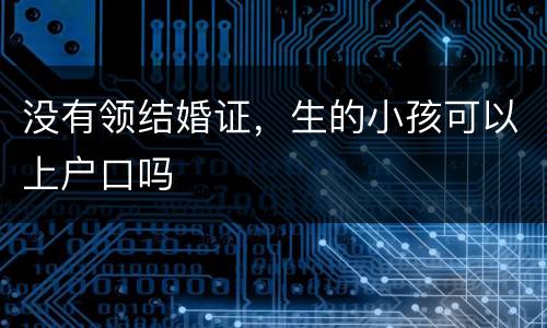 没有领结婚证，生的小孩可以上户口吗