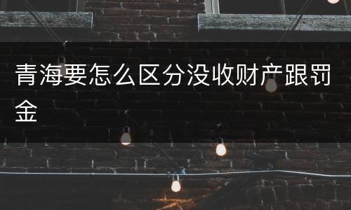 青海要怎么区分没收财产跟罚金