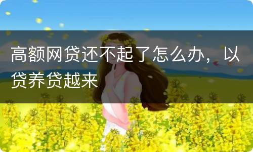 高额网贷还不起了怎么办，以贷养贷越来