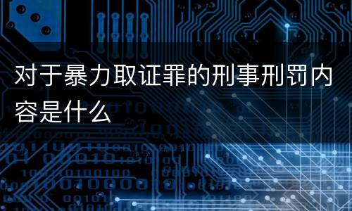对于暴力取证罪的刑事刑罚内容是什么