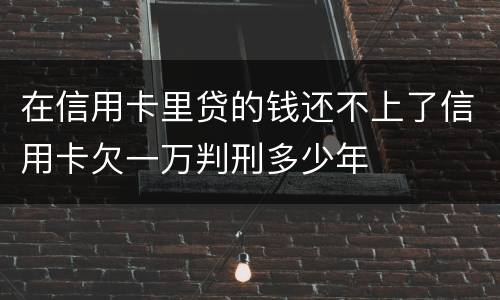 在信用卡里贷的钱还不上了信用卡欠一万判刑多少年