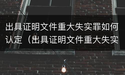 出具证明文件重大失实罪如何认定（出具证明文件重大失实罪如何认定失实）
