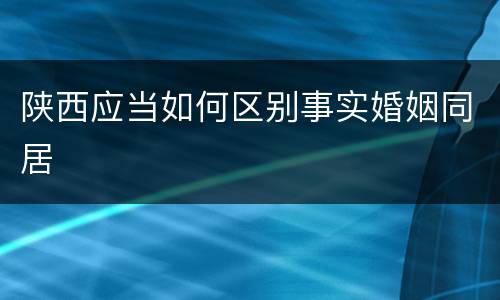 陕西应当如何区别事实婚姻同居