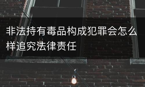 非法持有毒品构成犯罪会怎么样追究法律责任