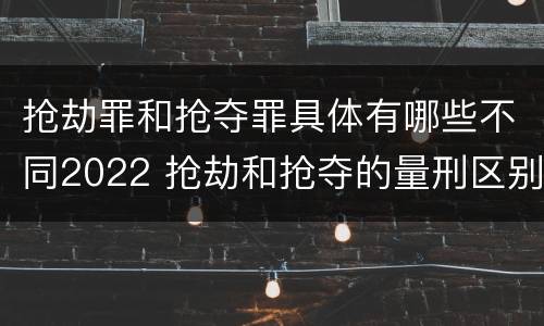 抢劫罪和抢夺罪具体有哪些不同2022 抢劫和抢夺的量刑区别