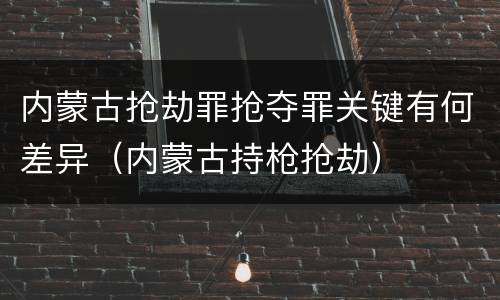 内蒙古抢劫罪抢夺罪关键有何差异（内蒙古持枪抢劫）