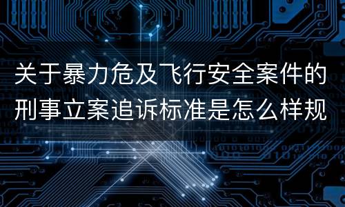 关于暴力危及飞行安全案件的刑事立案追诉标准是怎么样规定