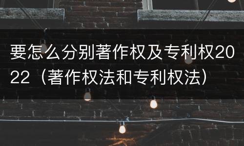 要怎么分别著作权及专利权2022（著作权法和专利权法）