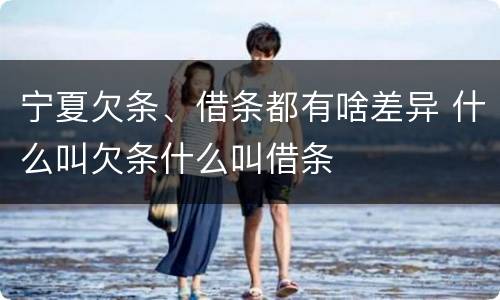 宁夏欠条、借条都有啥差异 什么叫欠条什么叫借条