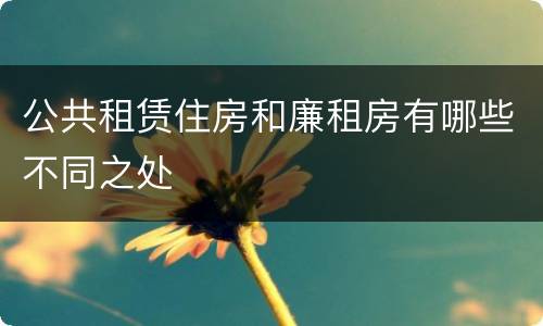 公共租赁住房和廉租房有哪些不同之处