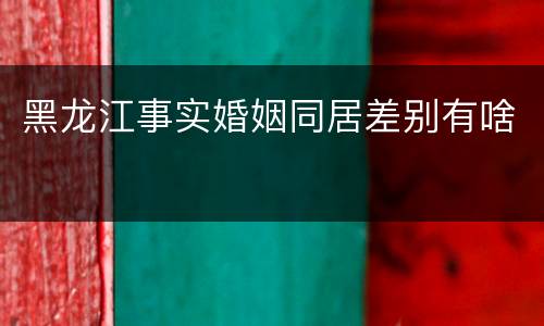 黑龙江事实婚姻同居差别有啥