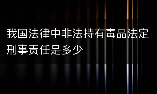 我国法律中非法持有毒品法定刑事责任是多少