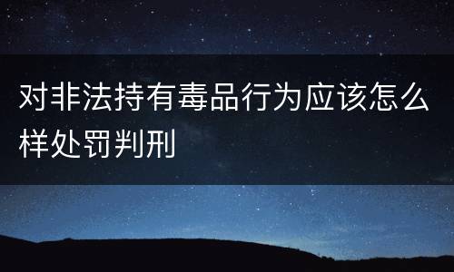 对非法持有毒品行为应该怎么样处罚判刑