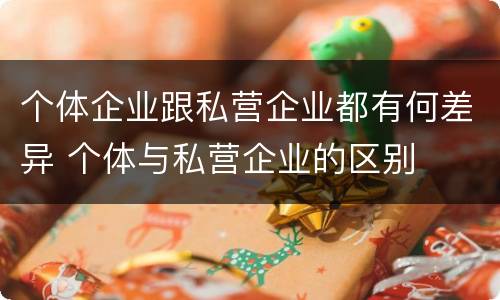 个体企业跟私营企业都有何差异 个体与私营企业的区别