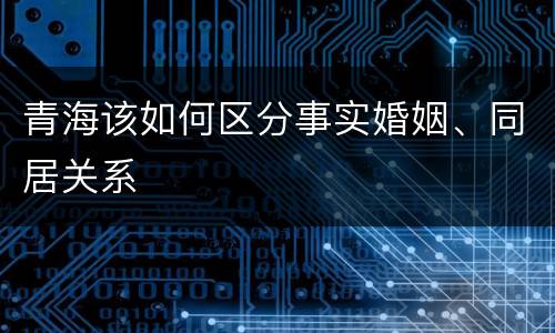 青海该如何区分事实婚姻、同居关系