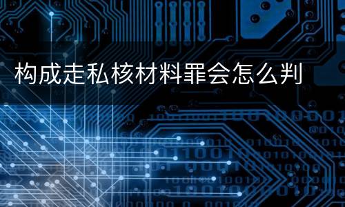 构成走私核材料罪会怎么判
