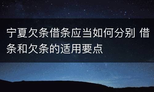 宁夏欠条借条应当如何分别 借条和欠条的适用要点