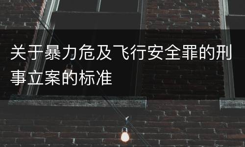 关于暴力危及飞行安全罪的刑事立案的标准