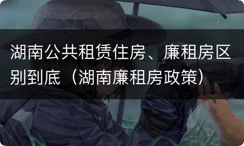 湖南公共租赁住房、廉租房区别到底（湖南廉租房政策）