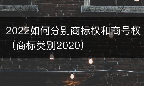 2022如何分别商标权和商号权（商标类别2020）