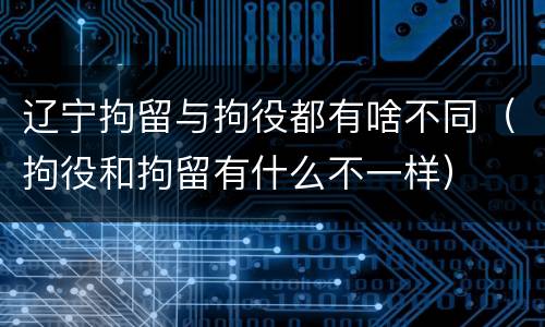 辽宁拘留与拘役都有啥不同（拘役和拘留有什么不一样）