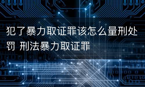 犯了暴力取证罪该怎么量刑处罚 刑法暴力取证罪