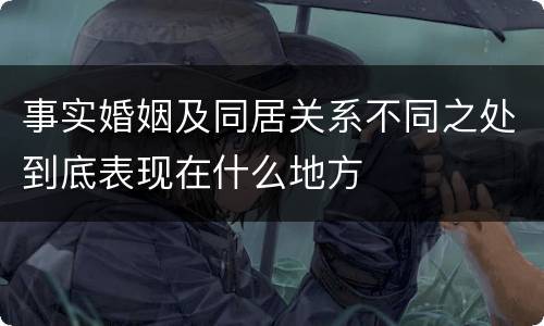 事实婚姻及同居关系不同之处到底表现在什么地方