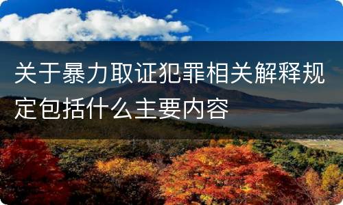 关于暴力取证犯罪相关解释规定包括什么主要内容