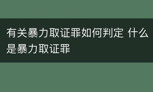 有关暴力取证罪如何判定 什么是暴力取证罪