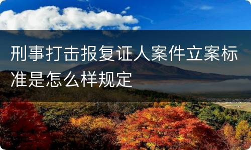 刑事打击报复证人案件立案标准是怎么样规定