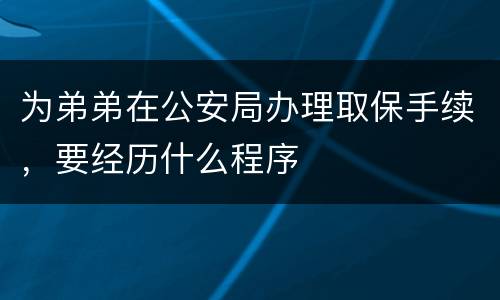 为弟弟在公安局办理取保手续，要经历什么程序