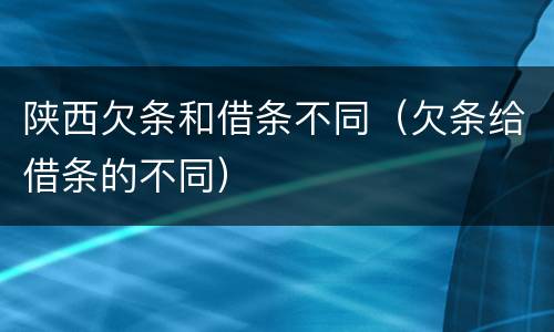 陕西欠条和借条不同（欠条给借条的不同）