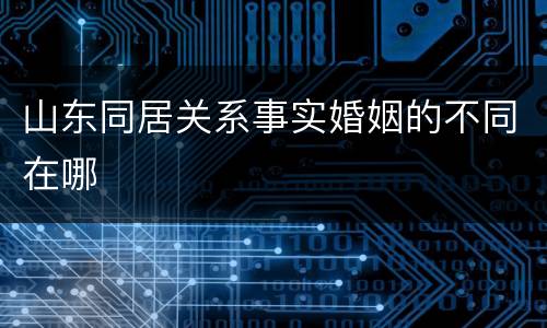 山东同居关系事实婚姻的不同在哪