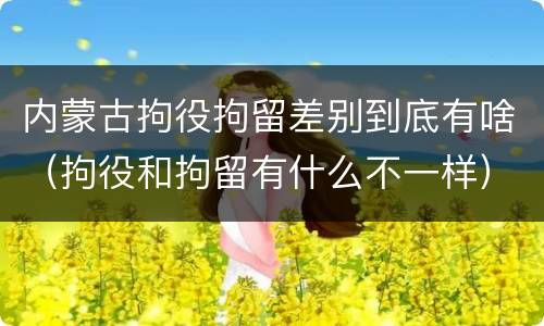 内蒙古拘役拘留差别到底有啥（拘役和拘留有什么不一样）