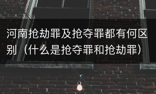 河南抢劫罪及抢夺罪都有何区别（什么是抢夺罪和抢劫罪）